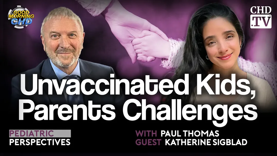 Dr. Paul Thomas and Katherine Sigblad, host of Mom's Off the Record podcast, in conversation on Pediatric Perspectives, Show 207 of With the Wind with Dr. Paul, discussing raising unvaccinated children, navigating hospital visits, vaccine shedding, and building community.